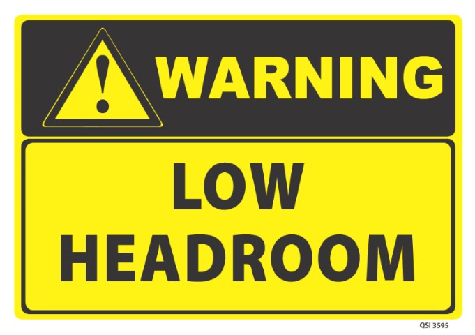Warning Low Headroom 340x240mm