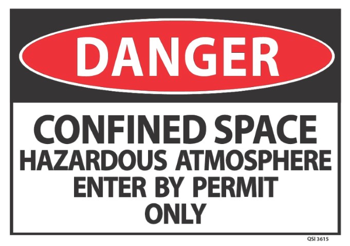 Danger Confined Space Haz Atmosphere 340x240mm