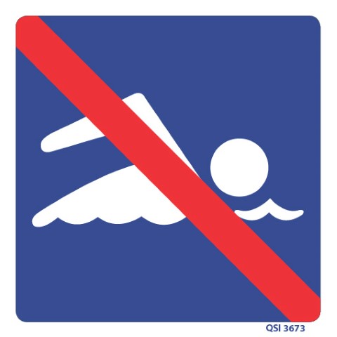 No Swimming 180 x 180mm