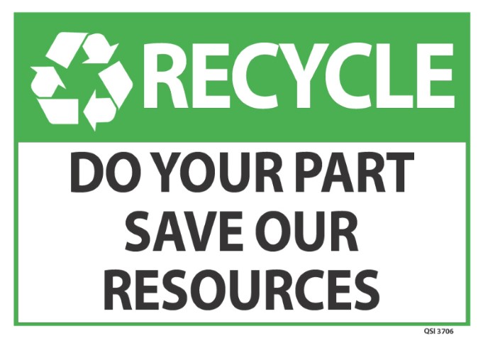 Recycle Save our Resources 340x240mm