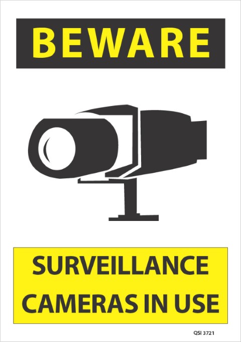 Beware Surveillance Cameras in Use 340x240mm