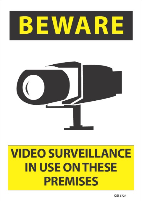 Beware Video Surveillance in Use... 340x240mm
