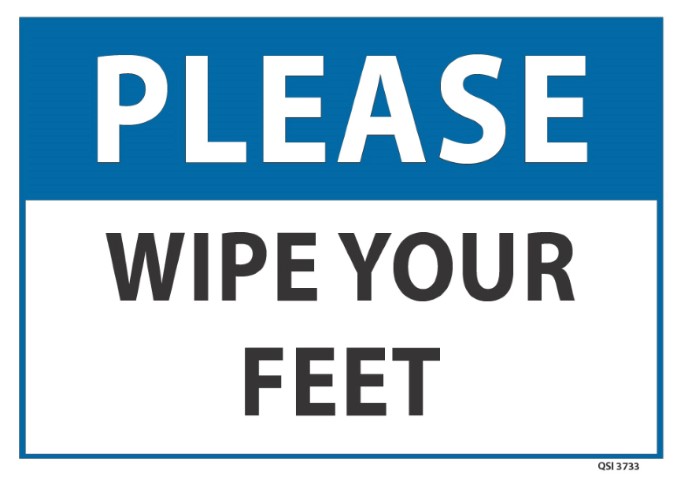 Please Wipe your feet 340x240mm