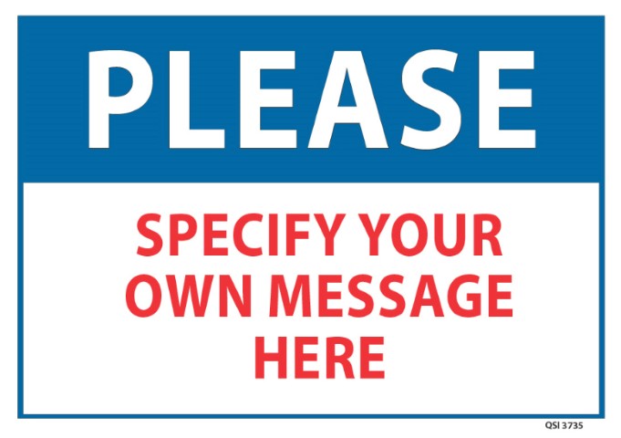 Please Specify own message 340x240mm