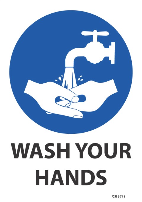 Wash your hands (blue) 340x240mm