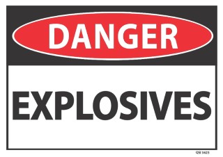 Danger Explosives 340x240mm