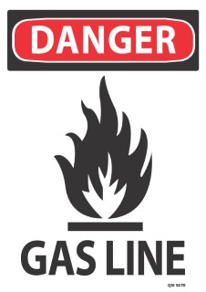 Danger Gas Line 340x240mm