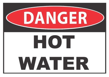 Danger Hot Water 340x240mm