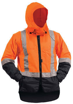 Bison Stamina lined Vest With Hood Rainwear Orange Navy