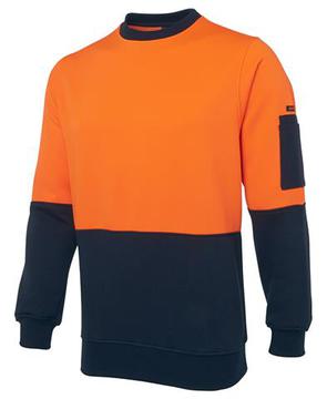 Hi Vis Fleecy Crew Orange Navy