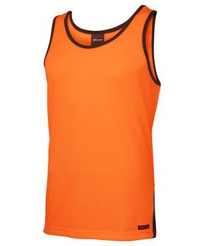 Hi Vis Contrast Singlet Orange Navy