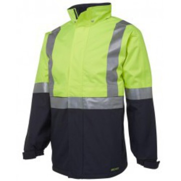 Hi Vis Rain Jacket Day Night With Hood Lime Navy