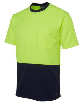 Hi Vis Traditonal T-Shirt Lime Navy