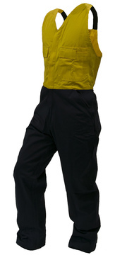 100% Day Only Cotton Bib Overall Navy/Yellow