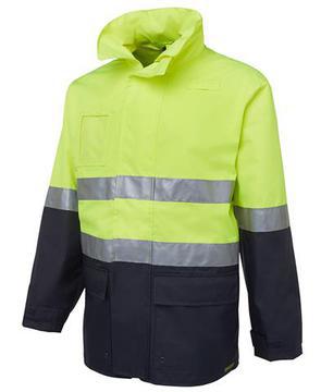 Hi Vis (D+N) Long Line Jacket Lime Navy