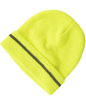 Lime Fluoro Reflective Beanie 