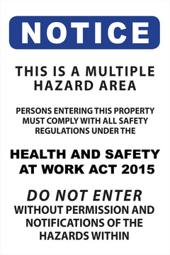 Hazardous Sign 300x450mm