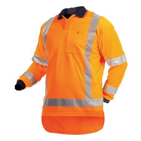 100% Polyester Hi Vis L/S150gsm Polo Orange