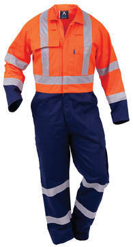 Protex Day Night Vision Zip Overalls Orange Navy