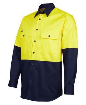 Hi Vis L/S  Shirt Yellow Navy