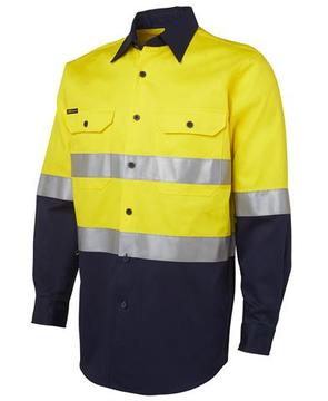 Hi Vis (D+N) L/S 190G Shirt Lime Navy