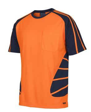 Hi Vis Spider Tee Orange Navy