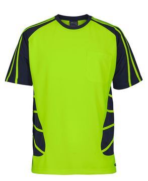 Hi Vis Spider Tee Lime Navy