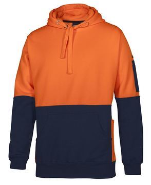 Hi Vis 330g Pull Over Hoodie Orange Navy