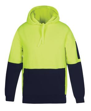 Hi Vis 330g Pull Over Hoodie Lime Navy