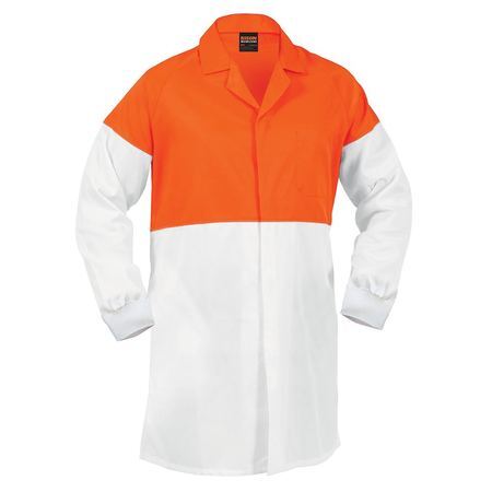 Food Industry Dust Coat 190GSM White Orange