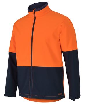 Hi Vis Softshell Jacket Orange Navy