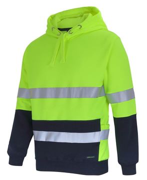 Hi Vis D+N 330G Pullover Hoodie Lime Navy