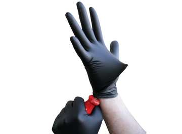 HIGH FIVE Heavy Duty Black Nitrile Disposable Gloves
