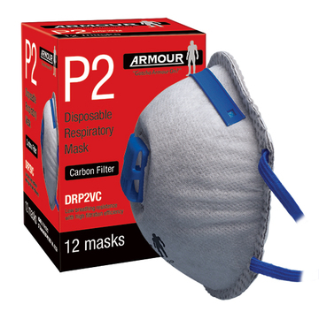 Armour Disposable Respirator Carbon Valve Mask P2