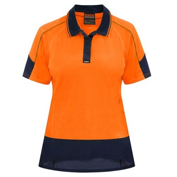 Polo Womans Day Only Quick Dry Cotton Backed Orange Navy
