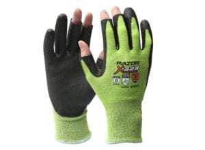 Esko Razor X323 Fingerless Hi-Vis Green Cut 3 Glove