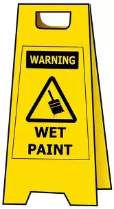 A-Frame Warning Wet Paint