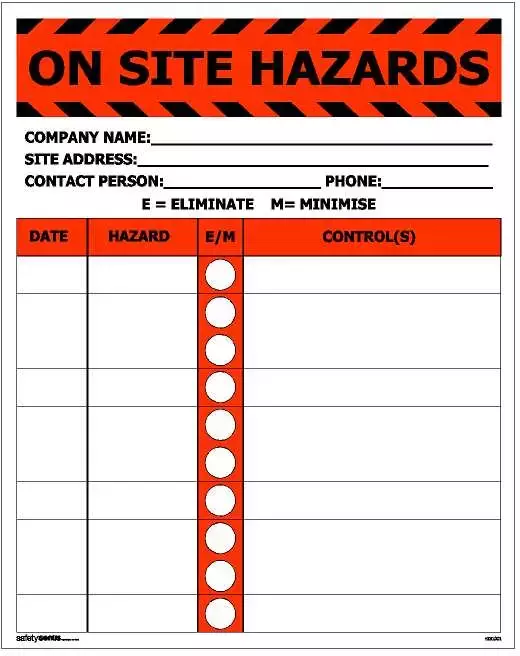 On Site Hazards Board ACM