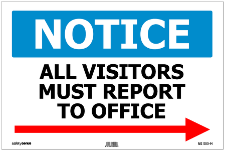 Notice All Visitors Must Report to Office ACM Sign