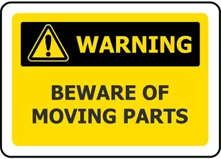 Warning Beware Of Moving Parts ACM Sign