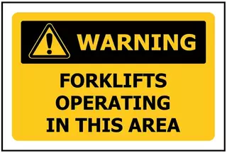 Warning Forklift Operating In This Area ACM Sign