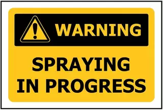 Warning Spraying In Progress ACM Sign
