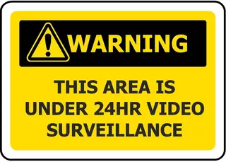 Warning This Area Is Under 24 Hour Surveillance ACM Sign