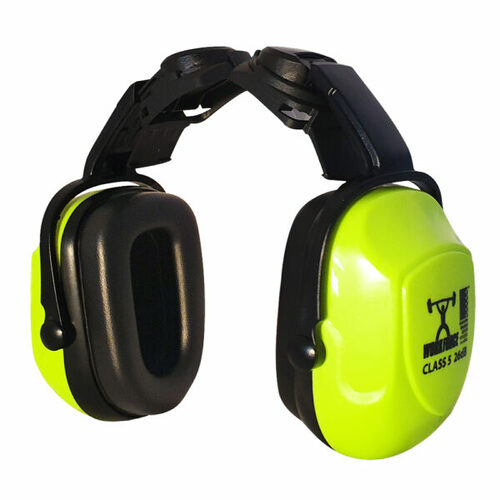 Premium Hi-Vis Yellow Hardhat/Helmet Earmuff Class 5