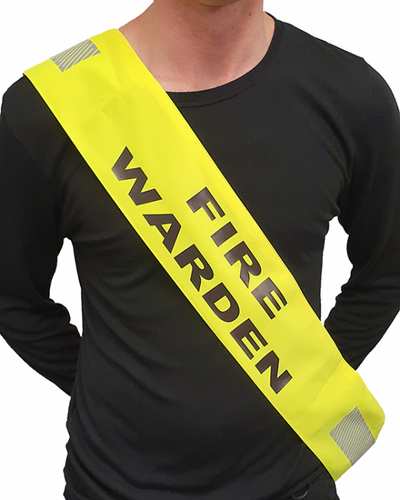 Fire Warden Sash with Velcro Hi Vis Yellow