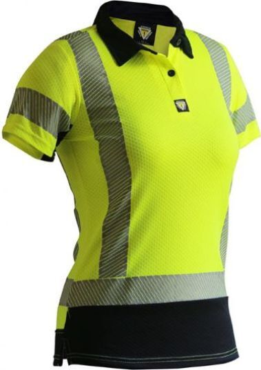 Caution Hi Vis D/N Womens Microvent Polo Yellow Black