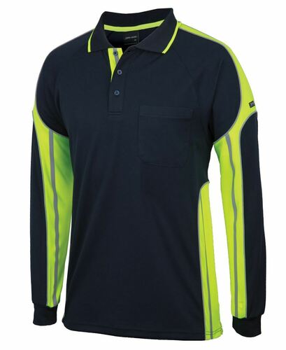 JB's L/S Street Panel Polo Navy Lime