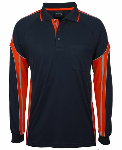 JB's L/S Street Panel Polo Navy Orange