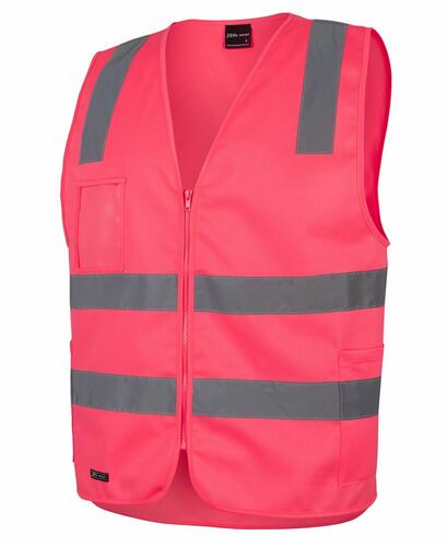 JB's Hi Vis Day Night Zip Safety Vest Pink