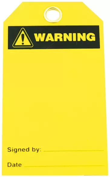 WARNING ' Blank Tags Custom Printed